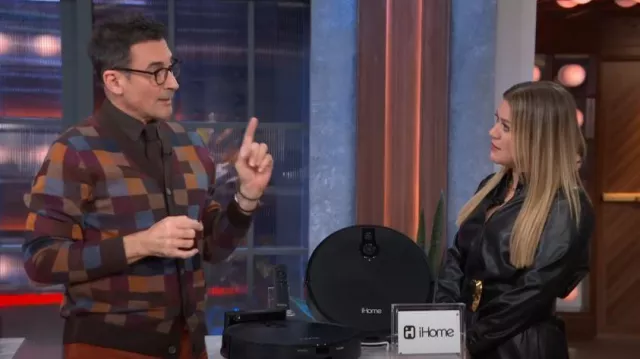 Todd Snyder Squared Merino Cardigan worn by Lawrence Zarian as seen in The Kelly Clarkson Show on  October 24, 2023