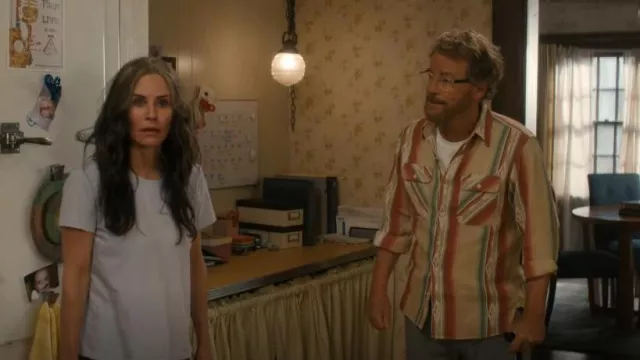 Rrl Ralph Lauren Chemise de travail en jacquard du sud-ouest du sud-ouest portée par Terry Phelps (Greg Kinnear) comme on le voit dans Shining Vale (S02E02)