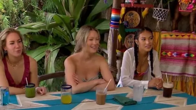 Maillots de bain OneOne Jenna Top et Alexa Bottom en Sunrise portés par Mercedes Northup comme on le voit dans Bachelor in Paradise (S09E05)