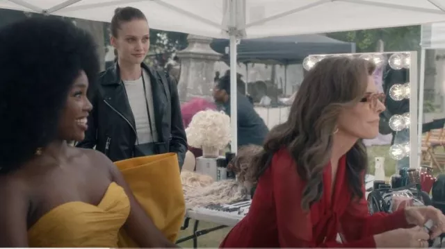 Allsaints Dal­by Leather Bik­er Jack­et as seen in American Horror Stories (S03E03)
