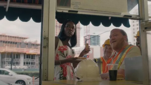Dolce & Gabbana Flo­ral-print Sleeve­less Dress worn by Vivian Finch as seen in American Horror Stories (S03E03)