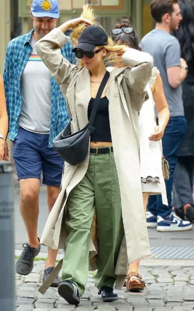 The Row Badva Coat worn by Jennifer Lawrence in New York City on June 3, 2023