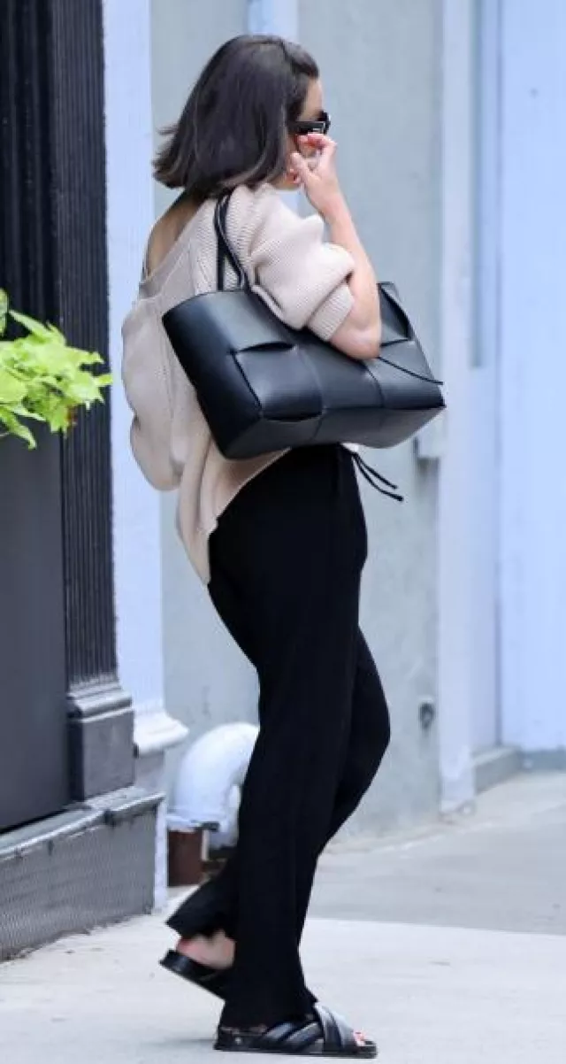 Anine Bing Lizzie Slides worn by Lea Michele in New York City on June 4, 2023