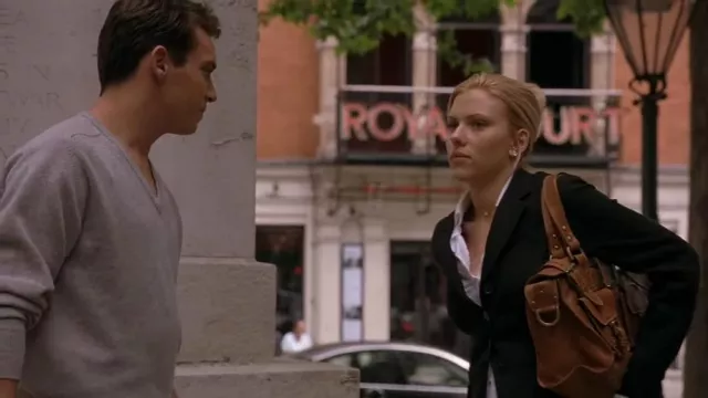 The Mulberry shoulder bag worn by Nola Rice (Scarlett Johansson) in the movie Match Point