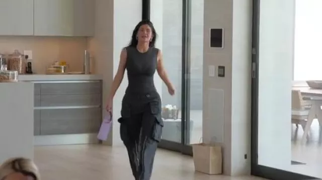 Acne Studios Black Crin­kled Trousers worn by Kylie Jenner as seen in The Kardashians (S04E06)
