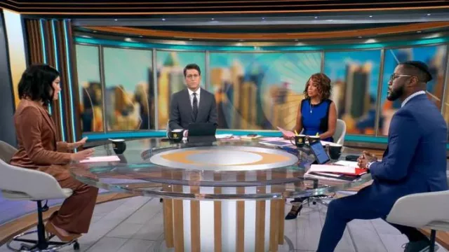 Prabal Gurung Colorblock Dress worn by Gayle King as seen in CBS Mornings on November 2, 2023