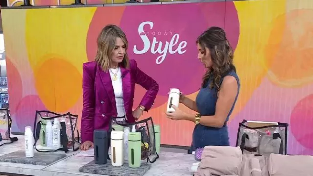 Veronica Beard Elam Velvet Dickey Jacket worn by Savannah Guthrie as seen in Today on November 2, 2023