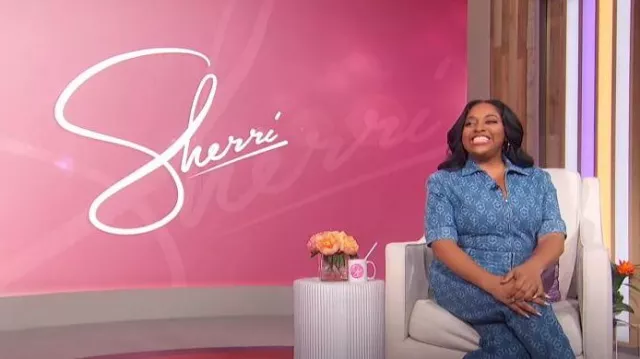 Sandro Acelie Denim Jumpsuit worn by Sherri Shepherd as seen in Sherri on November 3, 2023