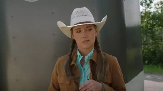 Cinch Women's Solid Long Sleeve Shirt worn by Amy Fleming (Amber Marshall) as seen in Heartland (S17E06)