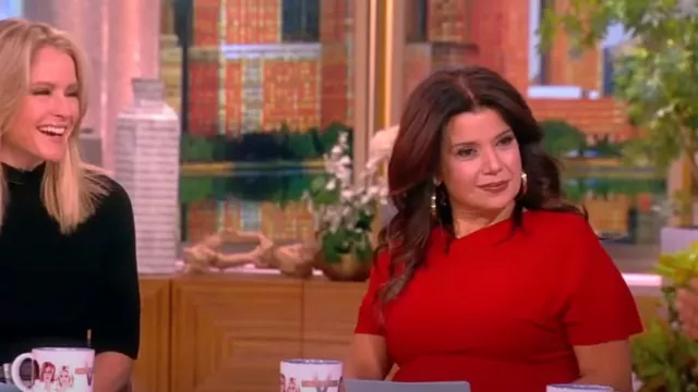 Jason Wu Ruched Stretch-Jersey Maxi Dress worn by Ana Navarro as seen in The View on  November 3, 2023
