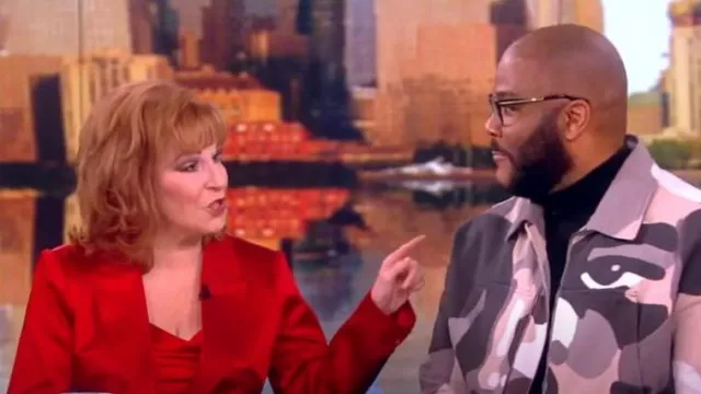 L'Agence Chamberlain Colorblock Satin Blazer worn by Joy Behar as seen in The View on  November 7, 2023