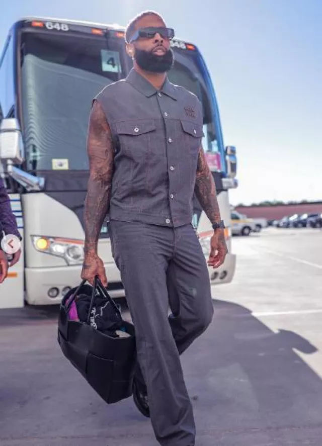 Miu Miu Dark Grey Wool Baggy Jeans worn by OBJ on the Instagram account @obj