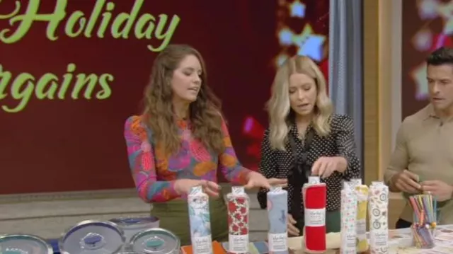 Farm Rio Heart Daisy Bodysuit worn by Monica Mangini as seen in LIVE with Kelly and Mark on November 2, 2023