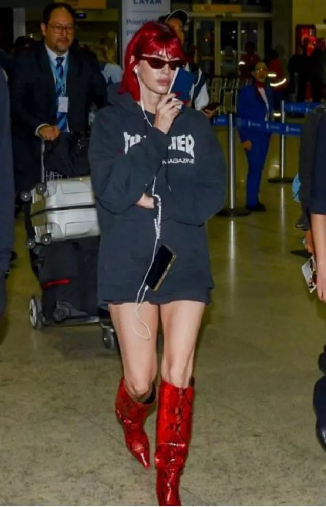 Thrasher Skate Mag Hoodie worn by Megan Fox in Guarulhos Airport on November 5, 2023