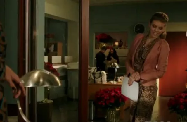 Allsaints Brown Bleach Python Dress worn by Naomi Clark (AnnaLynne McCord) as seen in 90210 (S04E12)