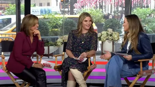 Saloni Vida Ruffled Silk Georgette Midi-Dress worn by Jenna Bush Hager as seen in Today  with Hoda & Jenna on November 10, 2023