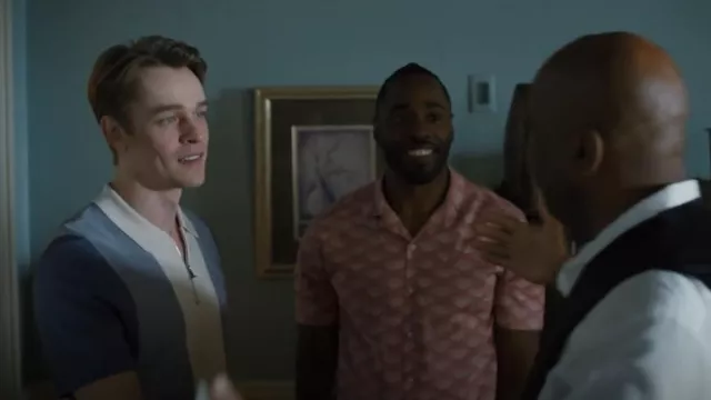 RW&CO Short-Sleeve Pink Shirt with Camp Collar worn by Tristan (Kheon Clarke) as seen in SkyMed (S02E07)
