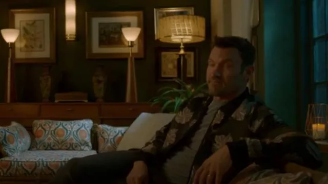 Topman Floral Bomber Jacket worn by Brian Austin Green (Brian Austin Green) as seen in BH90210 (S01E02)