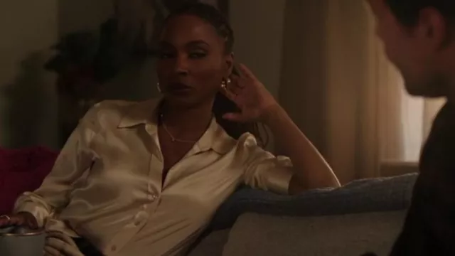 L'Agence Dani Blouse worn by Gabi Mosely (Shanola Hampton) as seen in Found (S01E07)