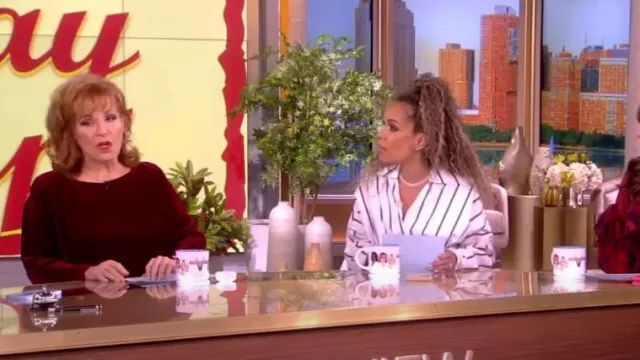 Eileen Fisher Ballet Neck Velvet Top worn by Joy Behar as seen in The View on  November 15, 2023