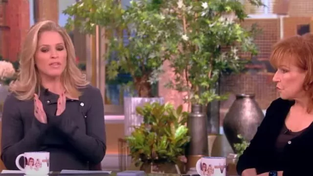 Maje Ravie Rib Knit Dress worn by Sara Haines as seen in The View on November 15, 2023