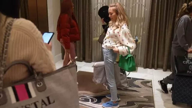 Hermes Kelly Handbag Bamboo Clemence with Gold Hardware 28 worn by Sutton Stracke as seen in The Real Housewives of Beverly Hills (S13E04)