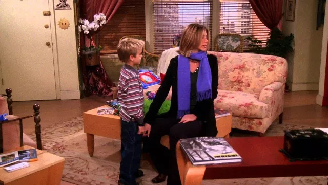 Purple Scarf worn by Rachel Green (Jennifer Aniston) in Friends TV show wardrobe (Season 7 Episode 16)