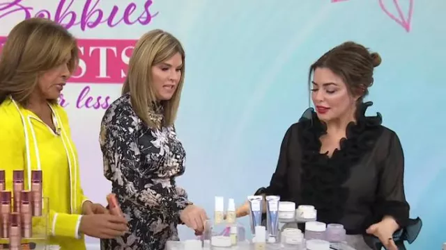 Zara Pleated Ruffle Semi Sheer Blouse worn by Bobbie Thomas as seen in Today with Hoda & Jenna on November 16, 2023