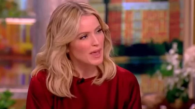 Veronica Beard Sabri Stretch Silk Charmeuse Dress worn by Sara Haines as seen in The View on November 17, 2023