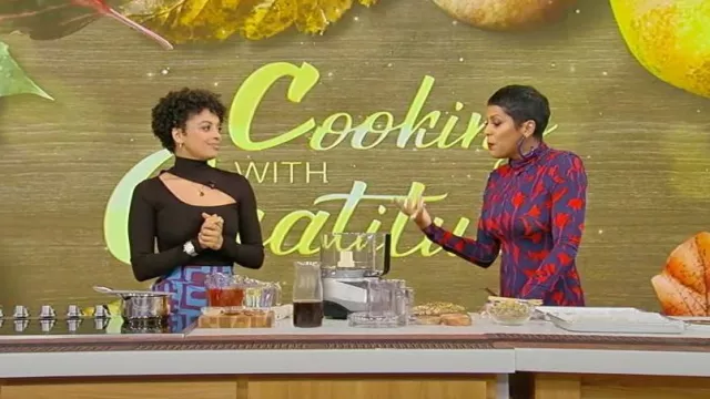 Wdirara Cut Out One Shoulder Long Sleeve Fitted Casual Sexy Top Bodysuit worn by Fariyal Abdullahi as seen in Tamron Hall Show on November 22, 2023
