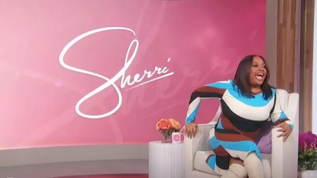 River island Riv­er Is­land Stripe Col­umn Mi­di Dress worn by Sherri Shepherd as seen in Sherri on November 20, 2023