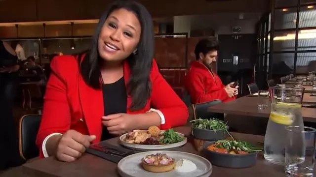 Zara Tailored Double Breasted Blazer worn by Meagan Fitzgerald as seen in Today on November 23, 2023