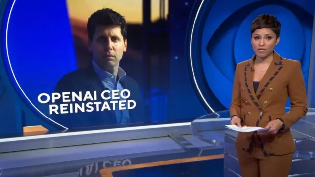 Veronica Beard Arte Stretch Flare Slit Pants en ocre foncé porté par Jericka Duncan comme on le voit dans CBS Evening News le 23 novembre 2023