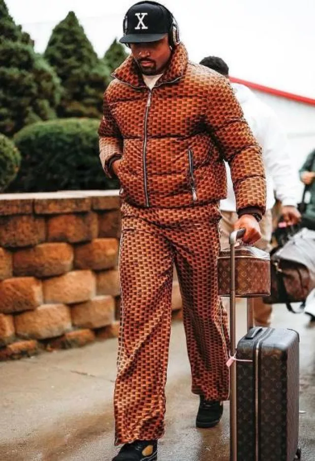 Louis Vuitton Brown Monogram Nice Vanity Case worn by Jalen Hurts on the Instagram account @jalenhurts