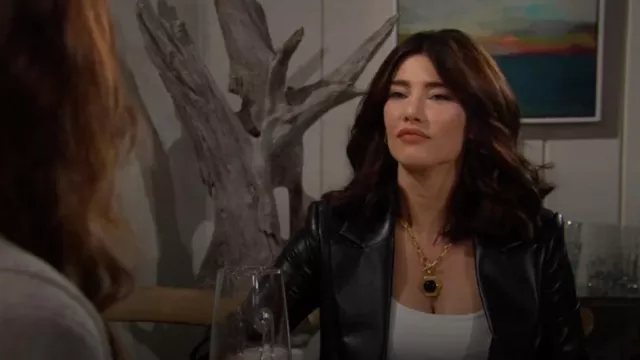 Julie Vos Palladio Statement Necklace worn by Steffy Forrester (Jacqueline MacInnes Wood) as seen in The Bold and the Beautiful on November 10, 2023