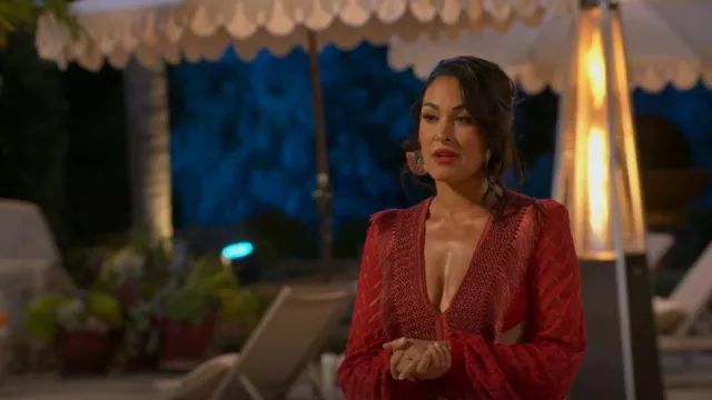 Patbo Fringe Cut Out Mi­ni Dress worn by Brie Bella as seen in Twin Love (S01E05)