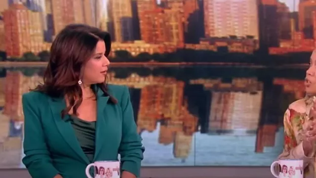 Cinq A Sept Cheyenne Ruched Sleeve Blazer worn by Ana Navarro as seen in The View on November 27, 2023