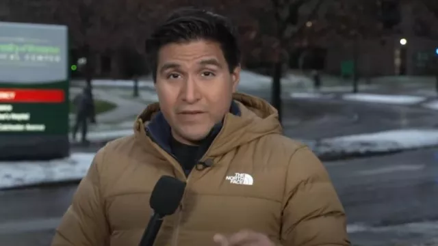 The North Face Aconcagua Insulated Hooded Jacket In Utility Brown worn by George Solis as seen in Today on November 27, 2023