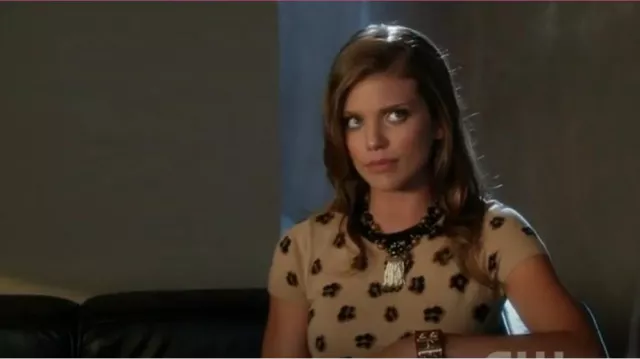 Hermès Red Ostrich Leather and Gold Bangle worn by Naomi Clark (AnnaLynne McCord) as seen in 90210 (S05E06)