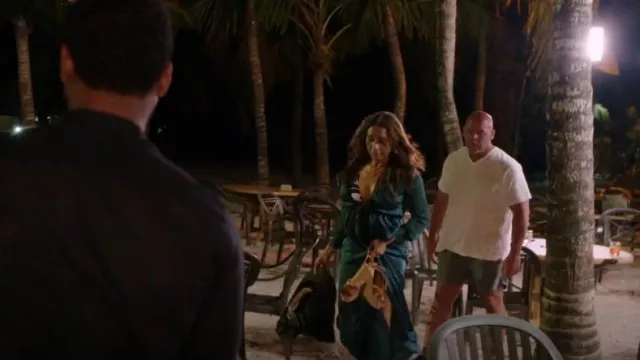 Miss Ord Deep V Long Sleeve High Split Maxi Dress worn by Lidia Morel as seen in The Family Chantel (S05E04)