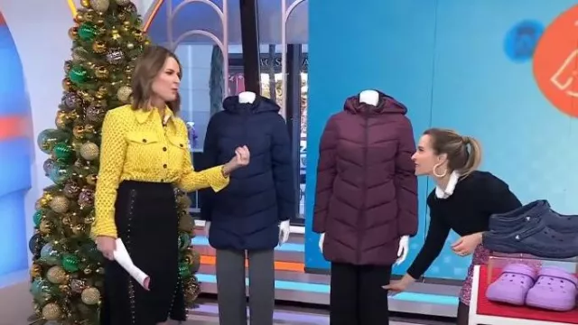 Victoria Victoria Beckham Perforated Cotton-Blend Shirt worn by Savannah Guthrie as seen in Today on November 28, 2023