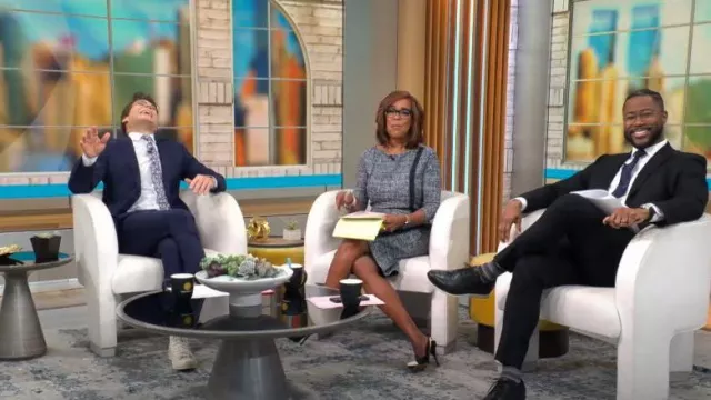 Chiara Boni La Petite Robe Rosmarijn Checked Dress worn by Gayle King as seen in CBS Mornings ;on November 28, 2023