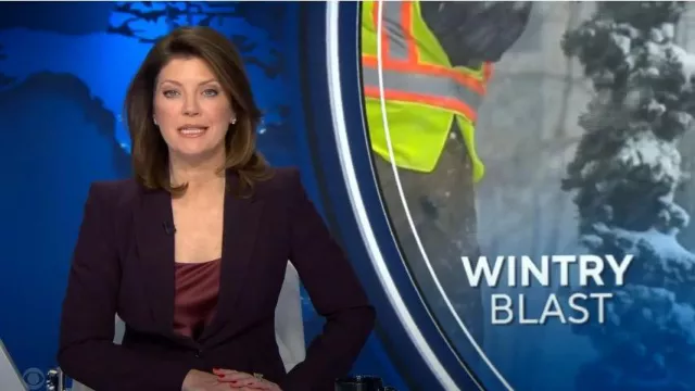 Alexander McQueen Classic Single-Breasted Suiting Blazer worn by Norah O'Donnell as seen in CBS Evening News on  November 28, 2023