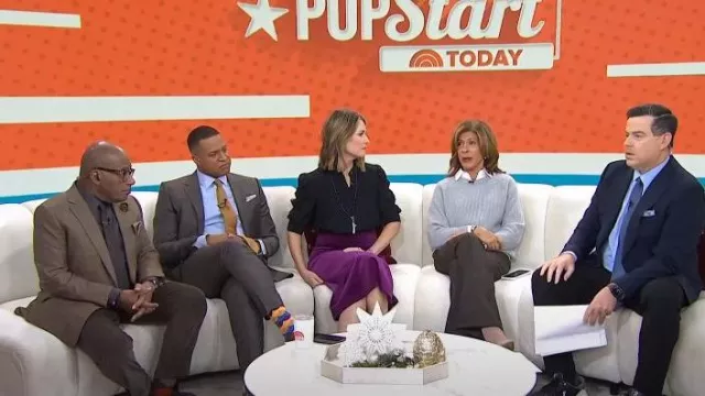 Frame Shirred Sleeve Silk Blouse worn by Savannah Guthrie as seen in Today on November 29, 2023