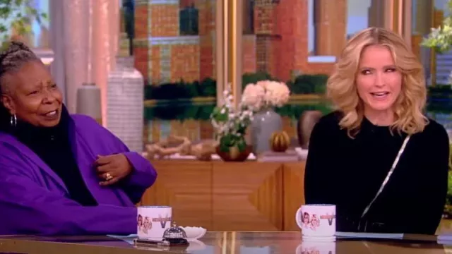Alexander McQueen Asymmetric Slash Zipper Rib Sweater worn by Sara Haines as seen in The View on November 29, 2023