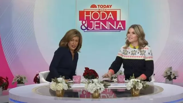 Kate Spade Embroidered Fair Isle Sweater worn by Jenna Bush Hager as seen in Today with Hoda & Jenna on November 30, 2023