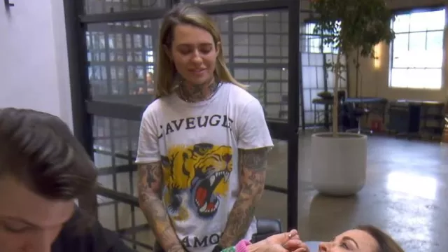 Gucci Tiger-Print Cotton Tee worn by Morgan Wade as seen in The Real Housewives of Beverly Hills (S13E06)