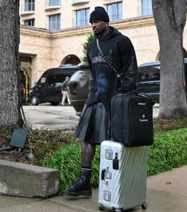 Balenciaga Black Upside-Down Paris Moon Hoodie worn by DK Metcalf on the Instagram account @dk14