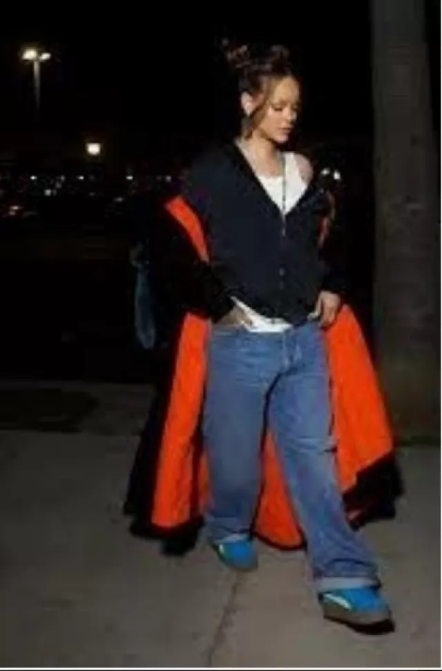 Balenciaga Outside Loop Zip-Up Hoodie worn by Rihanna in Los Angeles on November 30, 2023