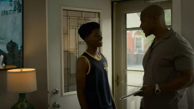 Ralph Lauren Childrenswear Boys 8-20 Logo Mesh Tank Top worn by Mar­shall Cra­non (Ahmad N. Ferguson) as seen in Power Book IV: Force (S02E07)